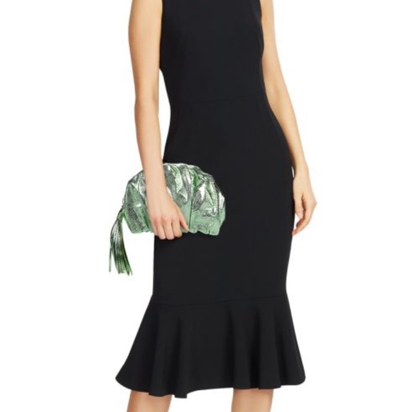 REBECCA MINKOFF
Metallic Snakeskin Print Ruched Clutch